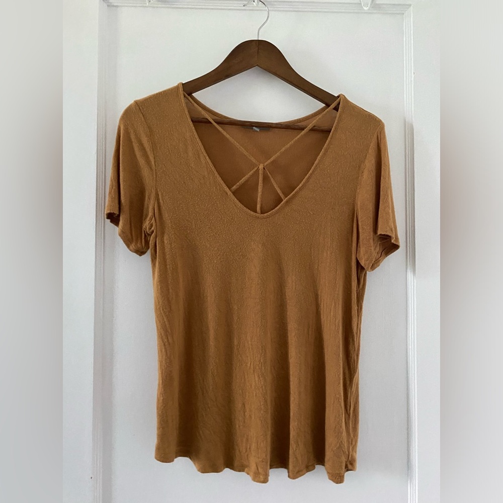 Women's Mustard Yellow Short Sleeve Top